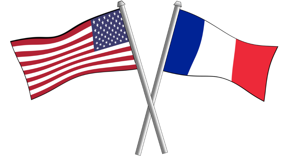 Image des drapeaux français et américain